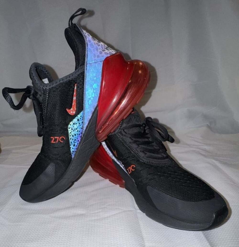 Nike Air Max 270 Black Chili Red Reflective Safari Sneakers